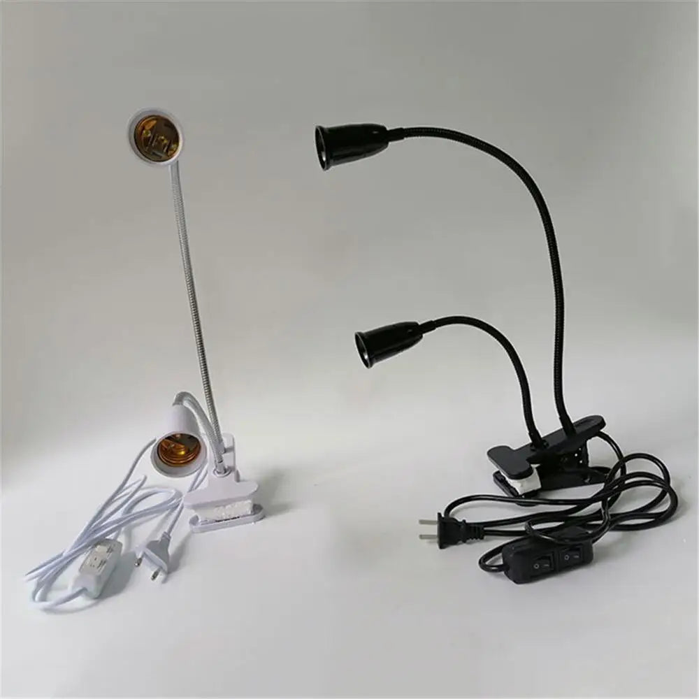 lampe flexible deux lumières pinces clipser blanc noir moderne fonctionnelle