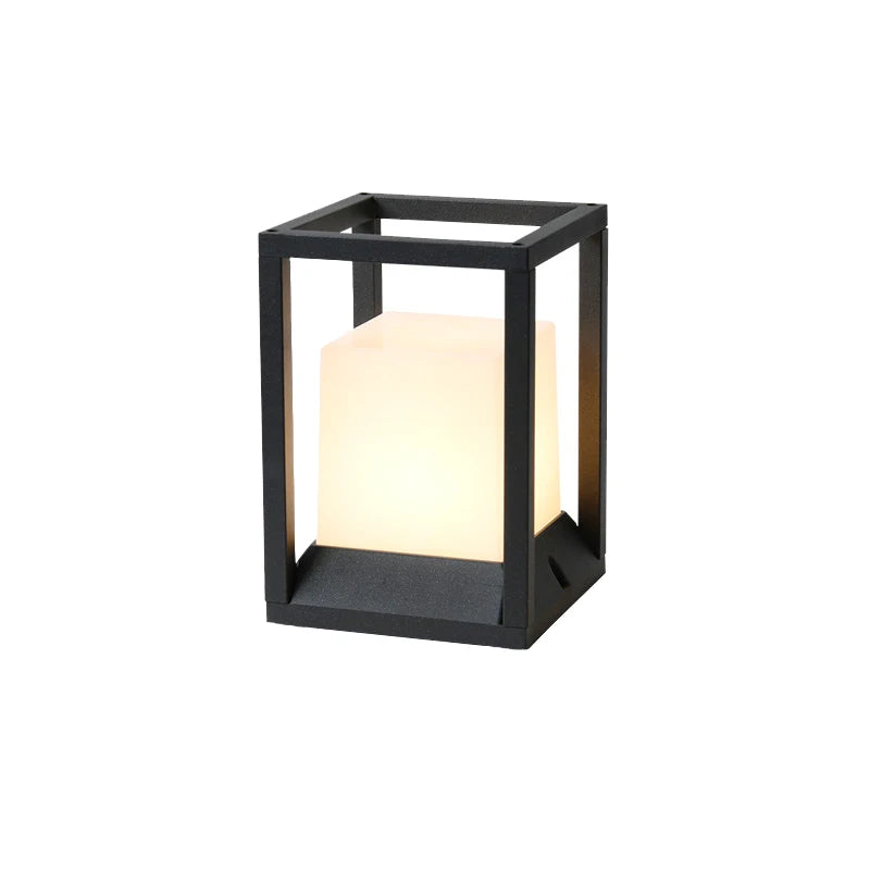 lampe sol contemporaine waterproof led noir blanche ip65 mat aluminium