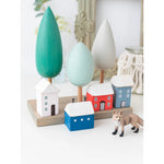 décoration maison bois figurines architectures miniatures enfantines décoratives noël naturelles