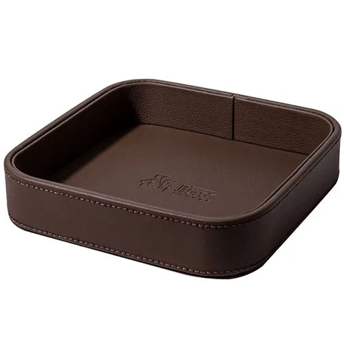 plateau rangement cuir orange grained moderne articles divers respectueux environnement 20cm 20cm 4.5cm