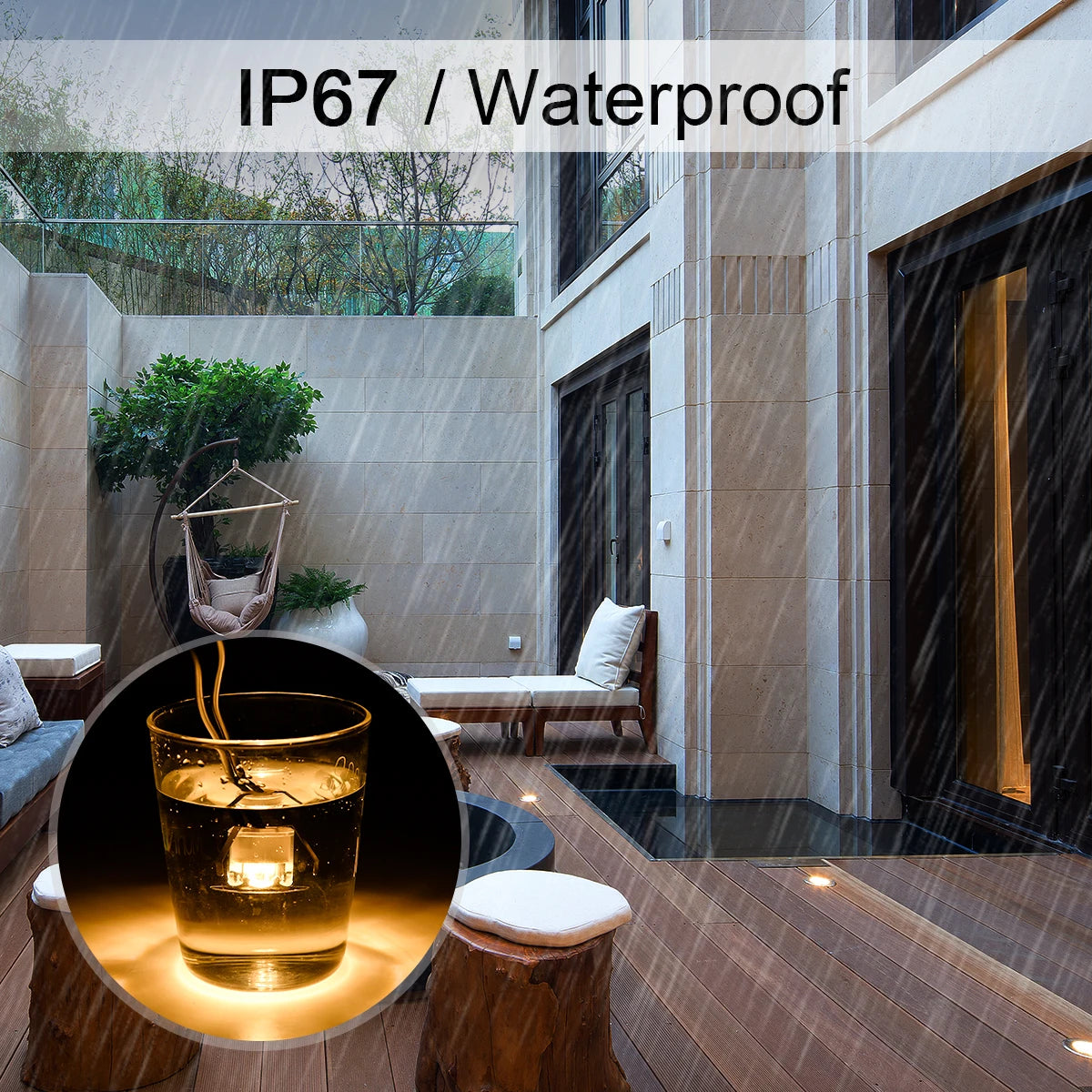 spots led noirs ip67 modernes application mobile contrôlabilité wifi rgb étanches