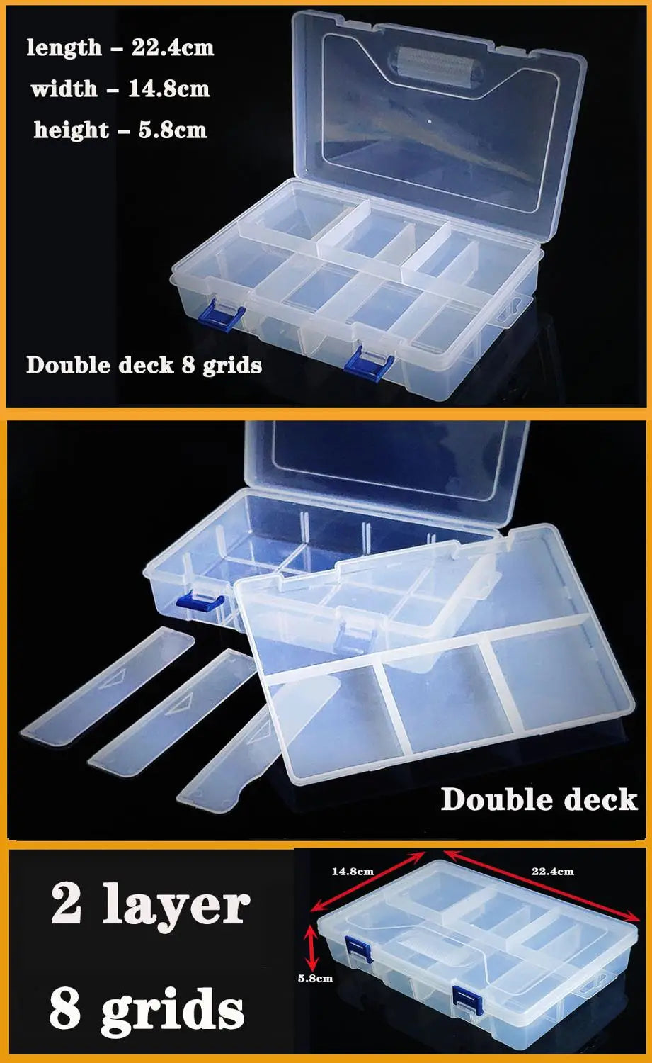 boite rangement plastique transparente compartiments ajustables bijoux petits objets divers