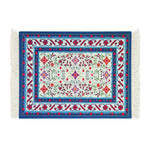 tapis floral orné anti dérapant rouge blanc vert bleu noir tissu caoutchouc