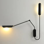 lampe murale articulée moderne noir doré minimaliste deux sources lumineuses flux lumineux variable chambre