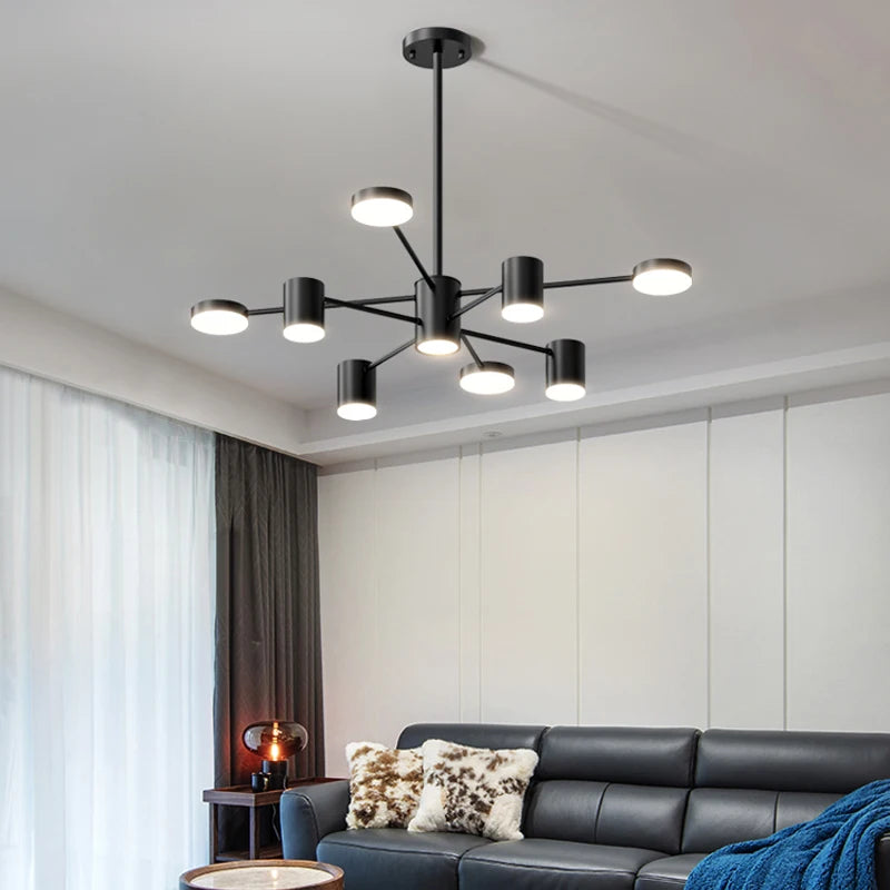 chandelier suspension lumineuse moderne noir led industriel scandinave chambre salon