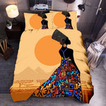 Détail de l'impression 3D sur la housse de couette africaine
