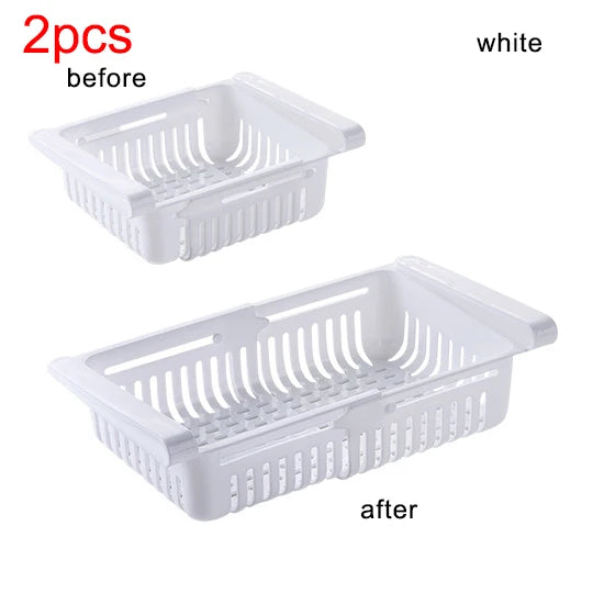 paniers rangement réfrigérateur blanc perforés moderne adhésif pratique kitchen organizer kitchen accessories