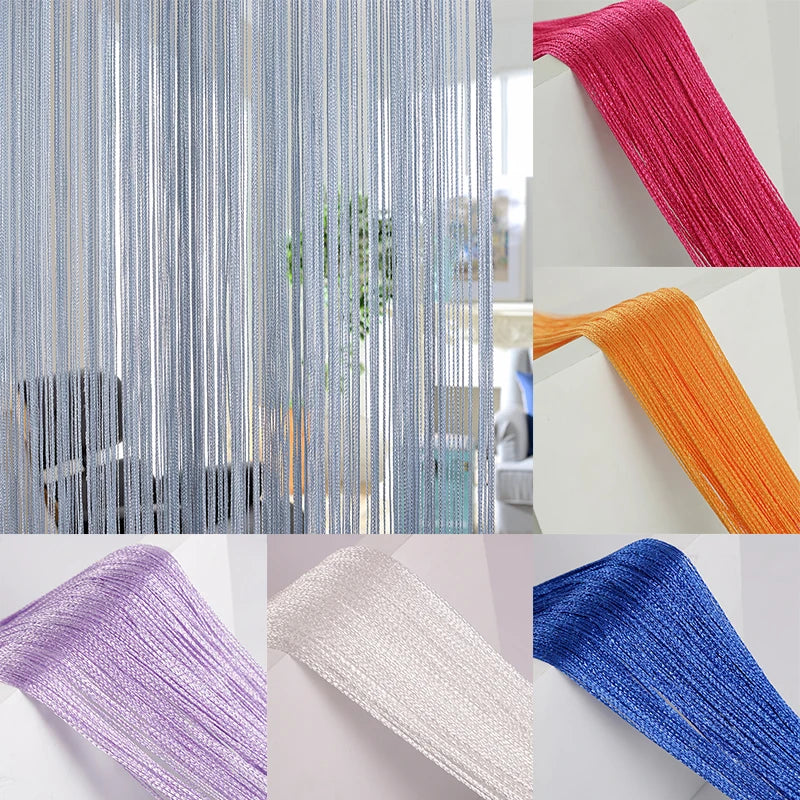 rideau filé franges argenté rose orange violet blanc turquoise moderne transparent semi transparent