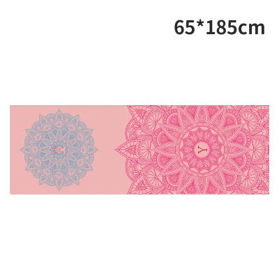 tapis yoga double couche non glissant bleu marine motifs floraux moderne 185x63cm yoga fitness