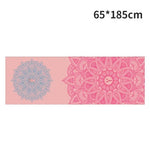 tapis yoga double couche non glissant bleu marine motifs floraux moderne 185x63cm yoga fitness