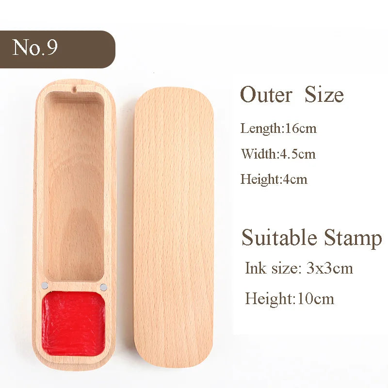 organisateur tampons bois naturel encreur support magnétique motif animal sculpté traditionnel artisanal
