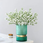 décoration intérieure bouquet artificiel blanc fleurs simples moderne 52cm transparent vase mariage anniversaire baby