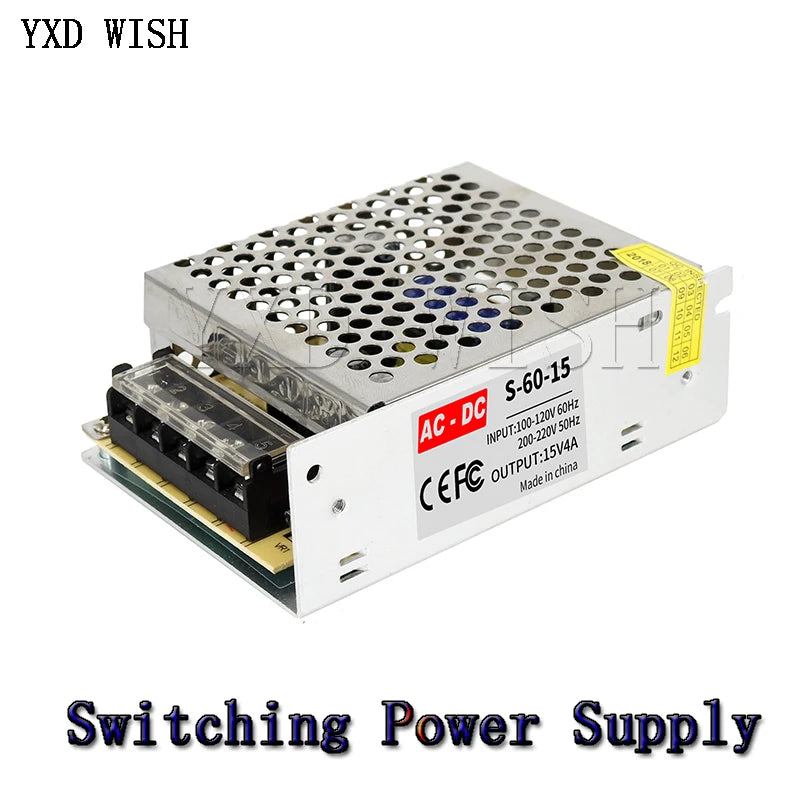 alimentation electrique 13v 15v 1a 2a 3a 5a 10a 20a 30a argenté perforée industrielle