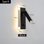 lampe murale moderne noir blanc mat fixée interrupteur ampoules led cuisine chambre coucher entree