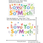 autocollant mural multicolore lettres stylisées motifs décoratifs enfantins résistant l'eau pvc