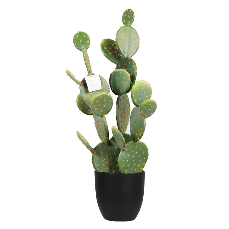 plantes artificielles vertes points dorés moderne décoration extérieure pot noir arrangement fleuri cactus succulente