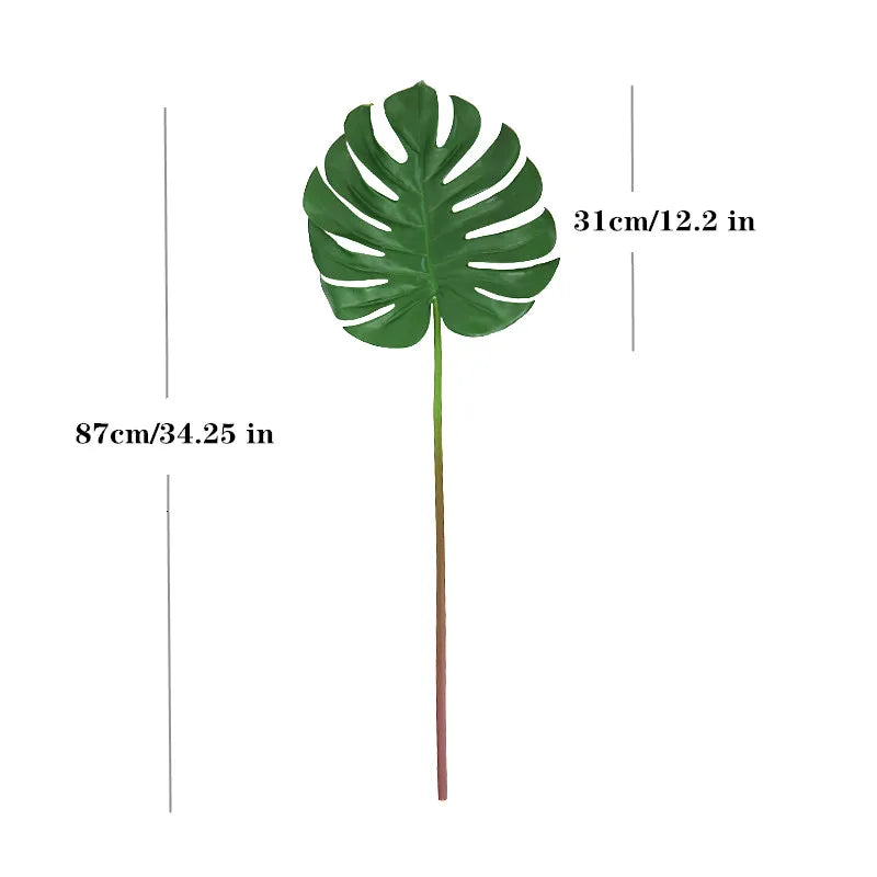 feuilles artificielles vertes plante tropicale branche monstera décoration intérieure décoration extérieure moderne feuilles différentes