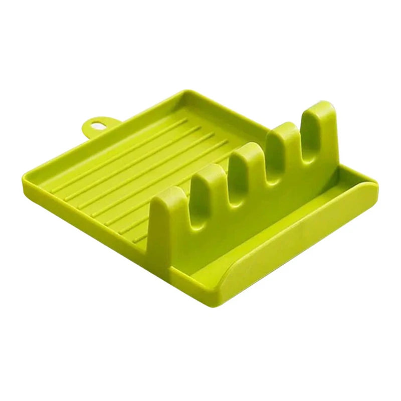 rangement cuisine support cuillère spatule couvercle casserole ustensiles moderne utilitaire transparent vert blanc gris