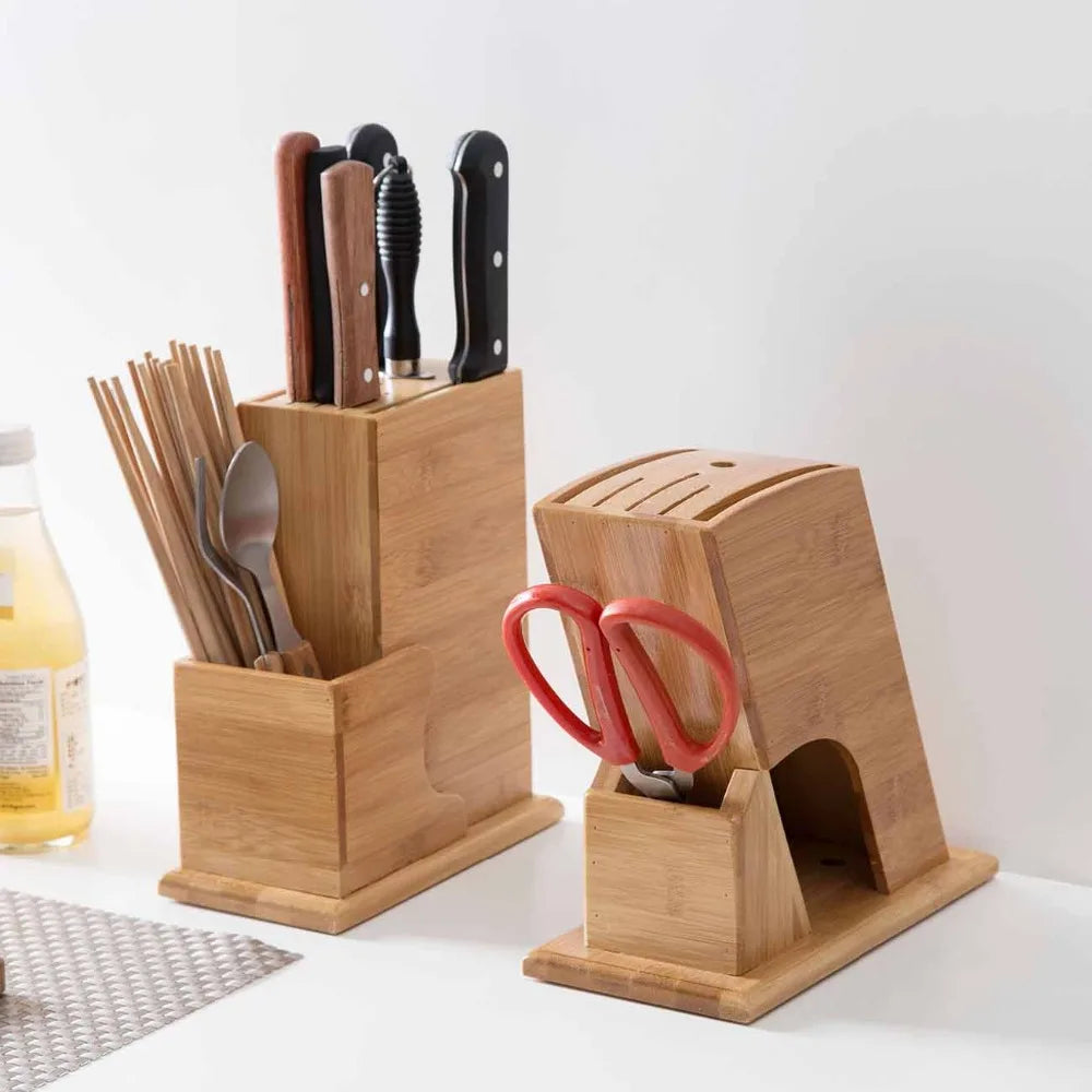 porte couteaux moderne bambou respectueux environnement opacité bois naturel scie cuillère fourchette baguettes