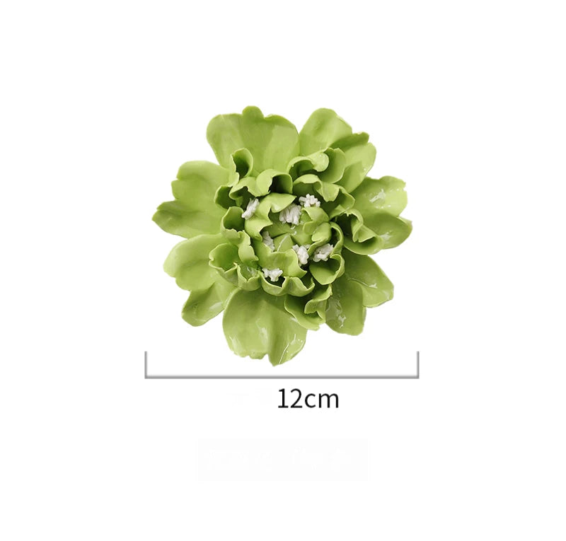 décor mural moderne fleurs artificielles rouge vert bleu adhésif 3d nature morte