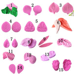 feuilles artificielles silicone vert rose veines plissées decoratives cuisson gâteau artisanal mariage
