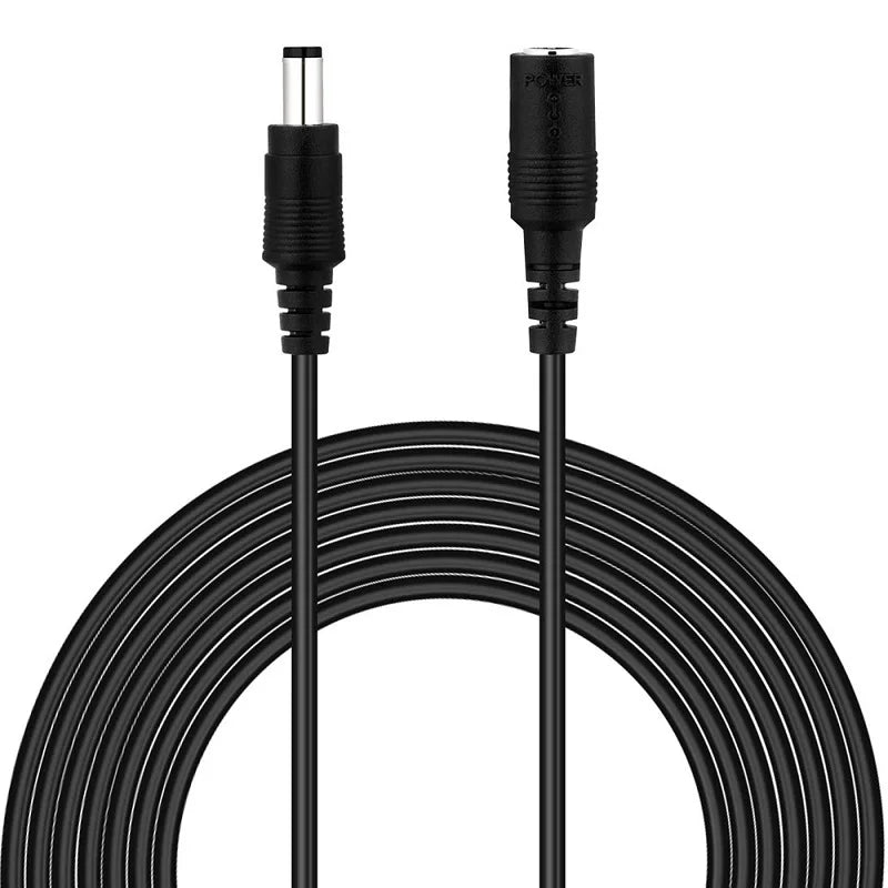 câble électrique extension 12v dc 1m 2m 5m 10m 20m connecteur 5.5mm 2.1mm noir