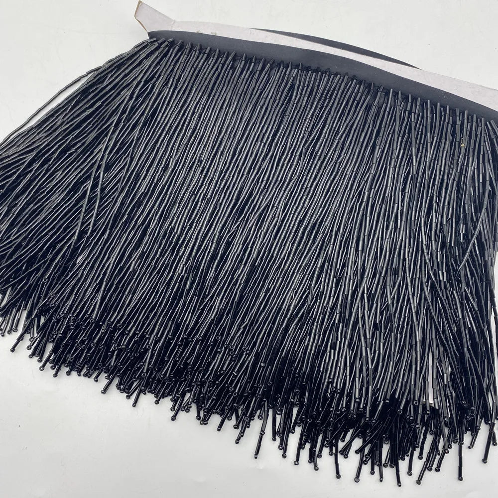 franges verre noires or argent decoratives 15cm textiles costumes 10cm moderne