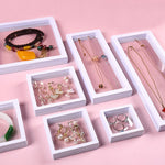 boîtes bijoux transparentes modernes rangement colliers bracelets boucles d'oreilles anti poussière noir blanc decoration
