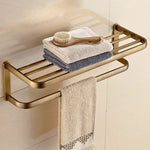 accessoires salle bain ensemble or antique fixations murales moderne barre serviettes porte papier toilette