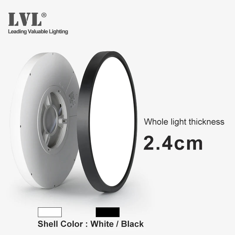 plafonnier led moderne blanc 220v 12w 18w 24w 32w 5000k 2000lm 30m²