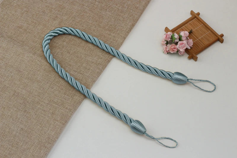 corde rideaux moderne or gris anneaux torsadée polonais accessoires décoration maison