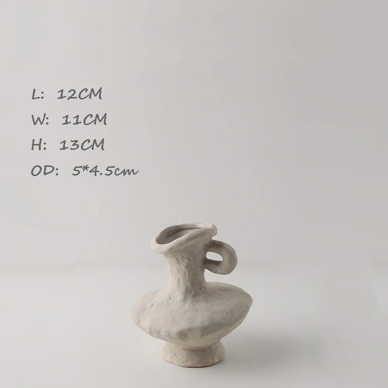vase blanc céramique moderne minimaliste texturé opaque décoration intérieure table chambre esthétique