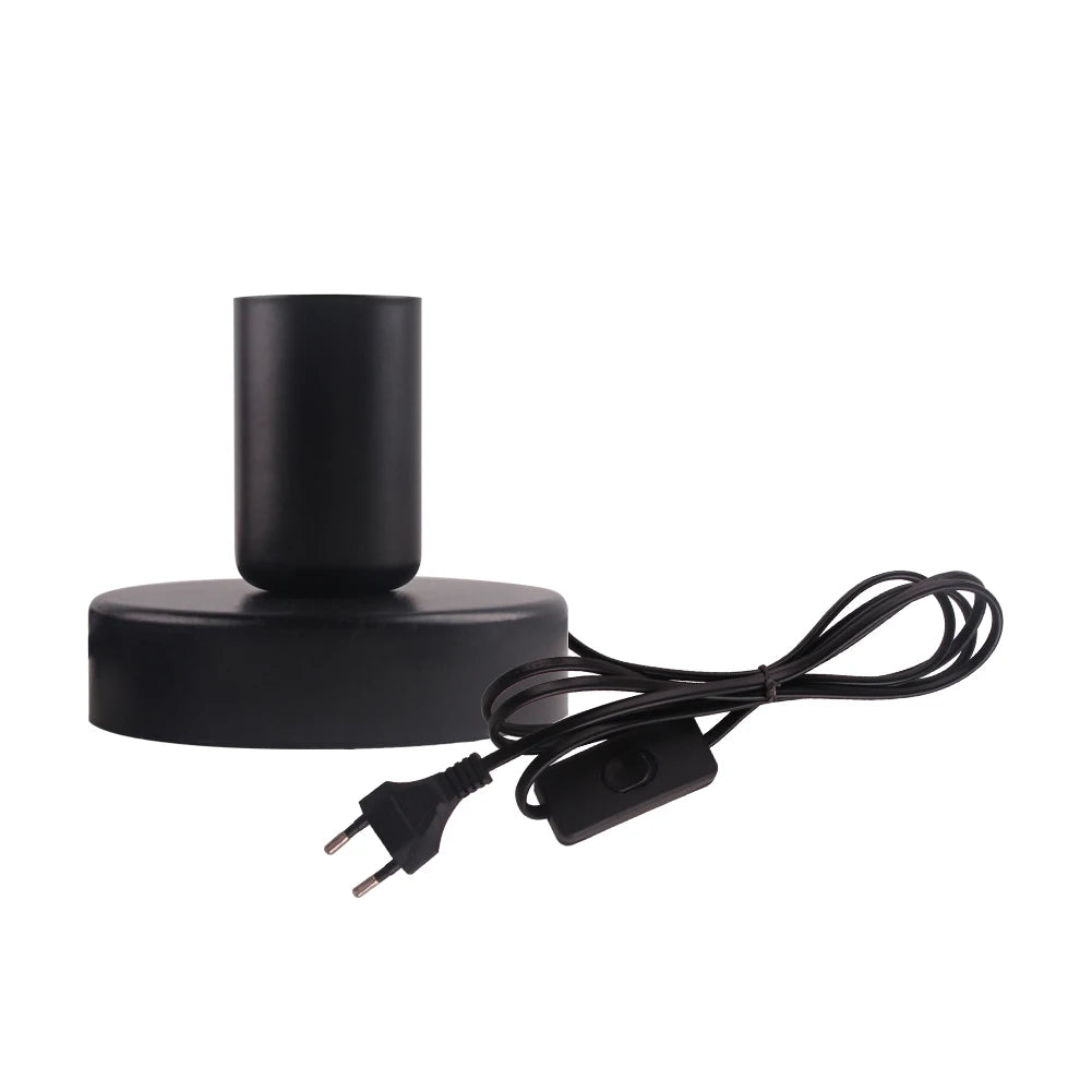 lampe table moderne noire interrupteur bouton compatible EU US led chambre coucher