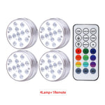 lampe led submersible ip68 13 diodes ronde transparente moderne aimant tasse succion piscine étang