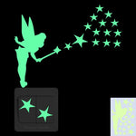 interrupteur mural lumineux fée étoiles papillons moderne adhésif chambre enfant deco vert