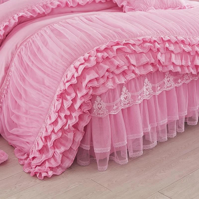 Détail dentelle housse de couette une place