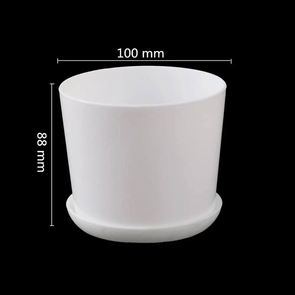 Pot fleurs blanc moderne plateau trous drainage petite plante intérieure plastique