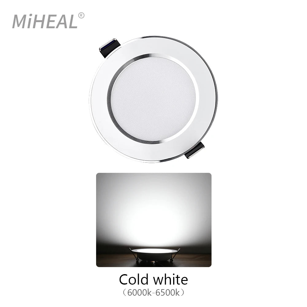 spot led 12w 15w blanc trois couleurs ajustables moderne aluminium vis fixation