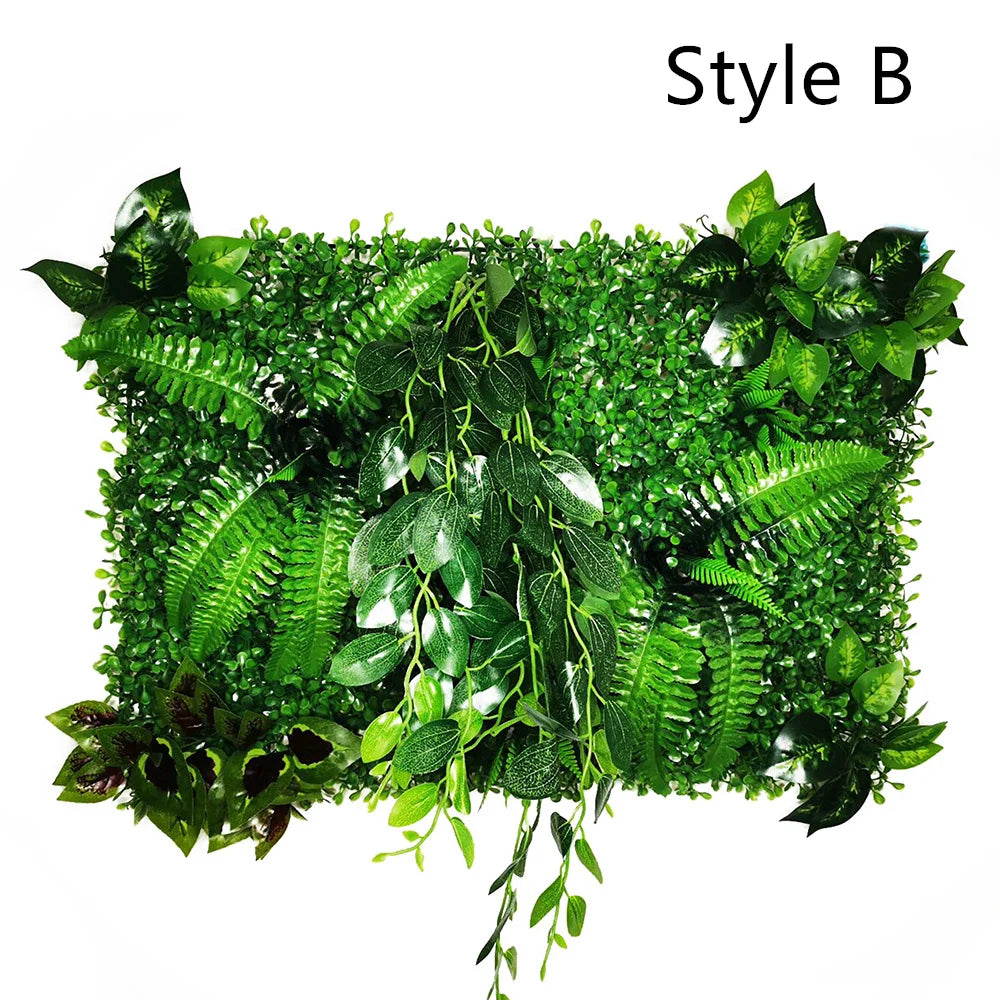 panneau végétal artificiel feuilles naturelles extérieur herbes variées stylisé accrochableextérieur vertbrunfoncé
