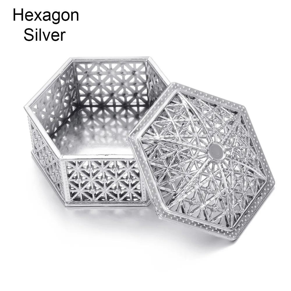 boîtes bijoux or argent élégantes ajourées classiques bonbons favor mariage trinkets organizer