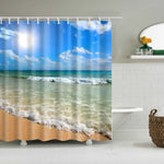 rideau douche imprimé paysages 3d opacité variable métalliques polyester moderne