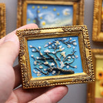 cadre photo or peinture van gogh art miniature aimants réfrigérateur nature morte starry sky