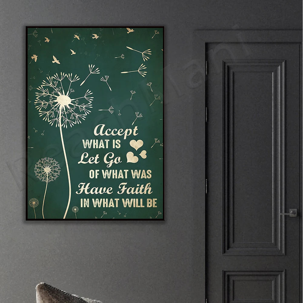 toile d'art nature morte pissenlit minimaliste moderne vert foncé blanc rectangle vertical
