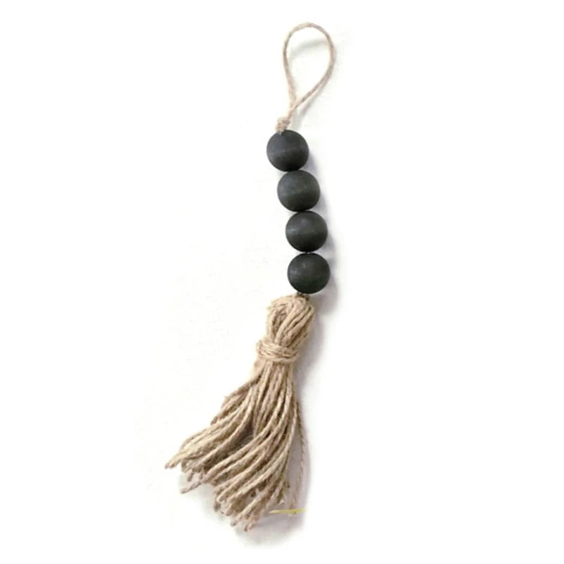 décoration murale bohème bois noires pompon coton fixations intérieur ambiance chic rustic charm