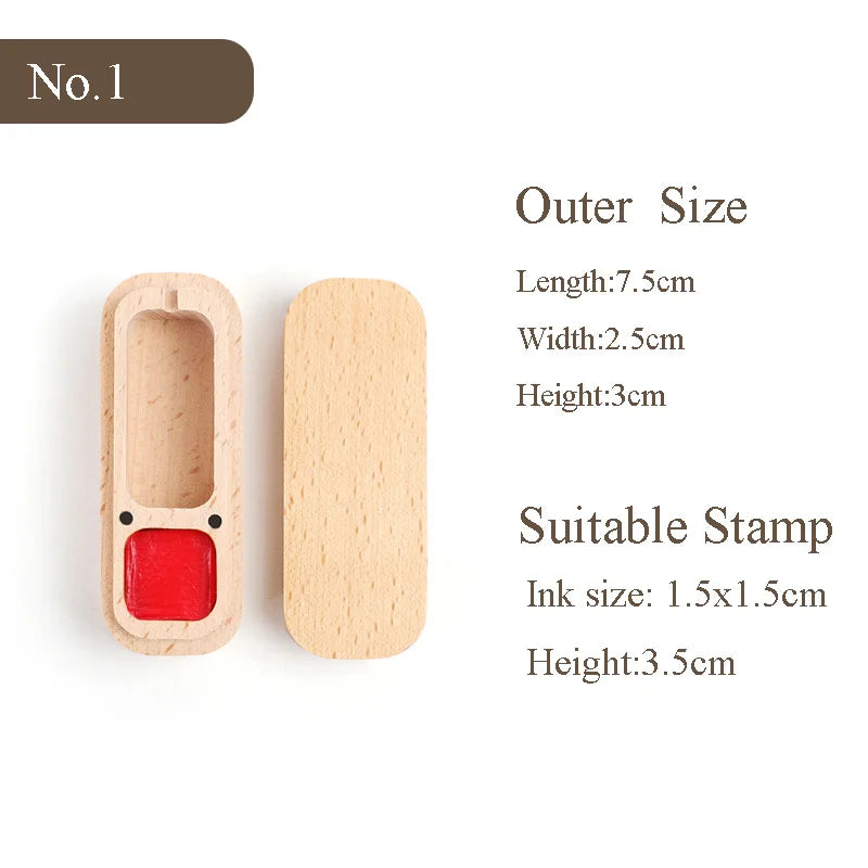 organisateur tampons bois naturel encreur support magnétique motif animal sculpté traditionnel artisanal