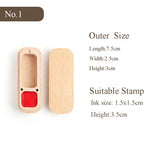 organisateur tampons bois naturel encreur support magnétique motif animal sculpté traditionnel artisanal
