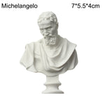 buste sculpté résine blanc détails granuleux classique réaliste décoration intérieureportrait miniature