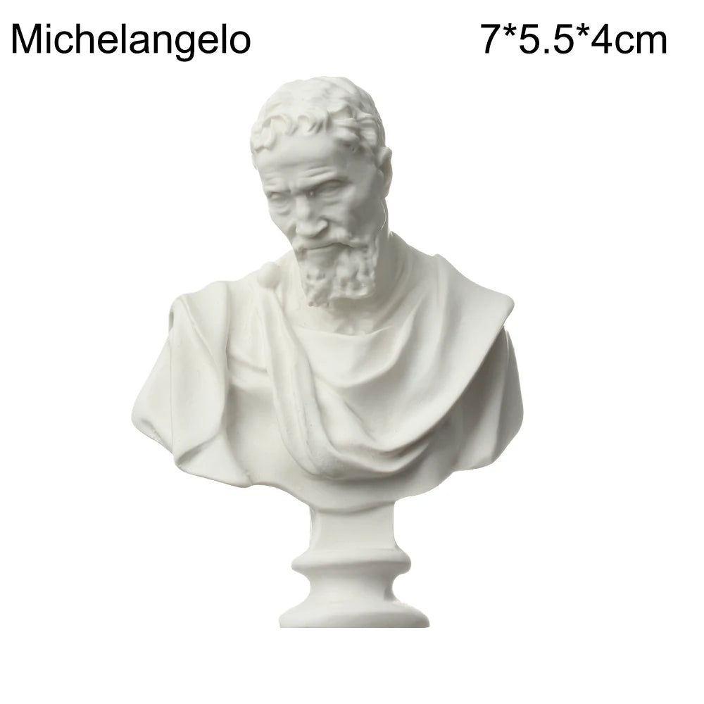 buste sculpté résine blanc détails granuleux classique réaliste décoration intérieureportrait miniature