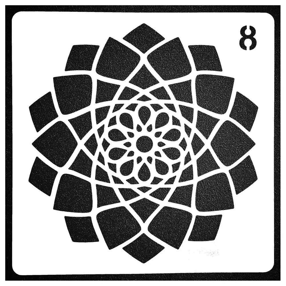 Pochoirs décoration étoile motif radial gris rose moderne 13cm opaques stencils plastique