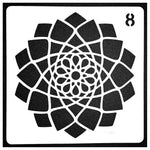 Pochoirs décoration étoile motif radial gris rose moderne 13cm opaques stencils plastique